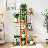 6 Tier Wooden Plant Home Decor Stand Yellow Pandora