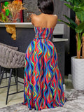 Tie Front Tube Top & Wide Leg Loose Pants Set