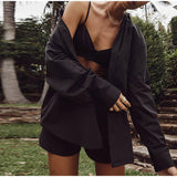 3 Piece Long Sleeve Top & Shorts Set