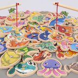 Children's Magnetic Marine Life Wooden Fishing Toy AliExpress