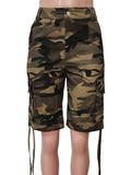 Camouflage Print Pocket Design Knee Length Shorts (Without Belt)