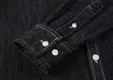 Men's Long Sleeve Single Pocket Denim Shirt Yellow Pandora