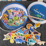 Children's Magnetic Marine Life Wooden Fishing Toy AliExpress