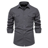 Men's Long Sleeve Dual Pockets Shirt