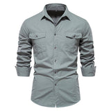 Men's Long Sleeve Dual Pockets Shirt