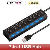 USB 2.0 Port Hub Multi Ports Splitter Adapter