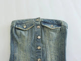 Strapless Denim Top Silver Sam