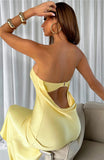 Satin Backless Maxi Dress Silver Sam