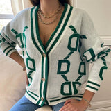 Long Sleeve Buttoned Cardigan Sweater Coats Silver Sam