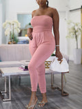 Summer Off Shoulder Tube Jumpsuit Sexy Slim Overalls