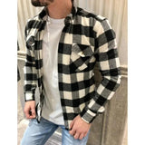 Men's Dual Pocket Long Sleeve Checkered Shirt