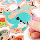 Children's Magnetic Marine Life Wooden Fishing Toy AliExpress