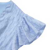 Women's V Neck Ruffle Sleeve Summer Dress