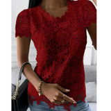 Women's Summer Short Sleeve Lace Top