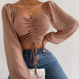 Women's Bell Sleeve Summer Top Yellow Pandora