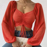 Women's Bell Sleeve Summer Top Yellow Pandora