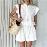 Sleeveless Tank Top & High Waist Shorts Set