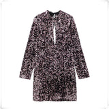 Sequined Backless Sexy Dress Silver Sam