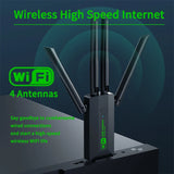 WiFi USB Adapter 2.4G+5G 4 Antennas Driver-Free Adapter