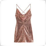 Golden Sequined Sexy Women Dress Silver Sam