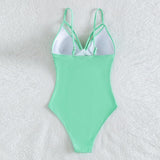 Low Neck Underwire Push Up Bodysuit High Waist Biquini