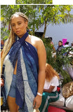Serenity Indigo Handprinted Scarf Alabaster