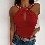 Sexy Beads Sleeveless Top Silver Sam