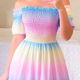 Butterfly Rainbow Floral Print Dress Silver Sam