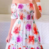 Butterfly Rainbow Floral Print Dress Silver Sam