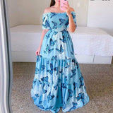 Butterfly Rainbow Floral Print Dress Silver Sam