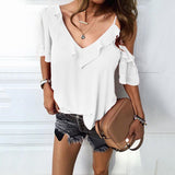 Butterfly Sleeve Chiffon Blouse Silver Sam