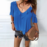 Butterfly Sleeve Chiffon Blouse Silver Sam