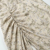 Midi Bodycon Dress Beach Floral Print Summer Boho Party Dress Silver Sam