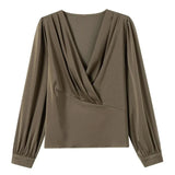 Women's V-Neck Chiffon Blouse Yellow Pandora