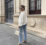 Casual Sequin Bomber Jackets Coat Outwear Silver Sam