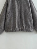 Chic Solid Grey Streetwear Oversized Women Outwear Silver Sam