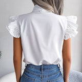 Sleeveless Bow Collar Chiffon Blouse Silver Sam
