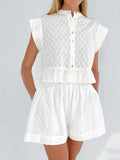 Sleeveless Tank Top & High Waist Shorts Set