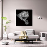 Leopard in Black and White Acrylic Print Unframed Wall Art