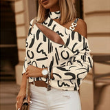 Off Shoulder Print Blouse