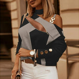Off Shoulder Print Blouse