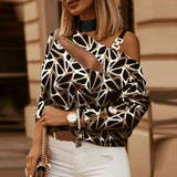 Off Shoulder Print Blouse