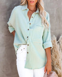 Long Sleeve Casual Linen Cotton Blouse