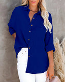 Long Sleeve Casual Linen Cotton Blouse