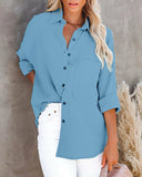 Long Sleeve Casual Linen Cotton Blouse