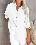 Long Sleeve Casual Linen Cotton Blouse