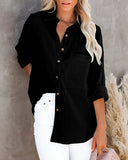 Long Sleeve Casual Linen Cotton Blouse