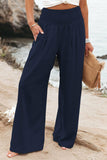 Cotton Linen Pockets Casual Pants