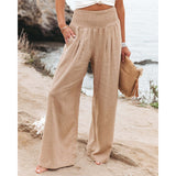Cotton Linen Pockets Casual Pants