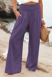 Cotton Linen Pockets Casual Pants